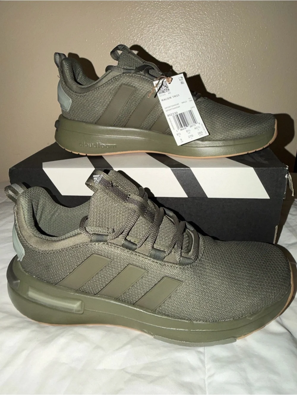 Adidas Men’s size 9 Tactical Olive Green Lace-Up Sneakers
